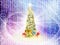 Conceptual close up decorated shiny Christmas tree in abstract s