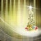 Conceptual close up decorated shiny Christmas tree in abstract s