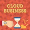 Conceptual display Cloud Business. Word Written on computing that relies on shared computing resources Businessman Using