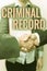 Conceptual display Criminal Record. Business overview profile of a person criminal history with details Two Professional