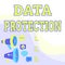 Conceptual display Data Protection. Concept meaning safeguarding information away from a possible data breach Megaphone