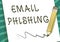Conceptual display Email Phishing. Internet Concept Emails that may link to websites that distribute malware Pencil