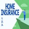 Conceptual display Home Insurance. Business approach Covers looses and damages and on accidents in the house Businessman