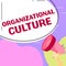 Conceptual display Organizational Culture. Business showcase the study of the way people interact within groups