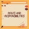 Conceptual display Roles And Responsibilities. Business concept Business functions and professional duties Illustration