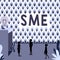 Conceptual display Sme. Word for small to midsize enterprise maintain revenues asset number of employee