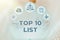 Conceptual display Top 10 List. Internet Concept the ten most important or successful items in a particular list Lady