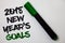 Conceptual hand writing showing 2018 New Years Goals. Business photo text resolution List of things you want to achieve White back