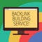 Conceptual hand writing showing Backlink Building Service. Business photo showcasing Increase backlink by exchanging