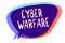 Conceptual hand writing showing Cyber Warfare. Business photo text Virtual War Hackers System Attacks Digital Thief Stalker Speech