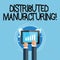 Conceptual hand writing showing Distributed Manufacturing. Business photo showcasing practiced by enterprises using