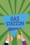 Conceptual hand writing showing Gas Station. Business photo showcasing for servicing motor vehicles especially with gasoline and o