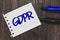 Conceptual hand writing showing GDPR. Business photo text General Data Protection Regulation privacy eu laws compliance Marker pen