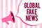 Conceptual hand writing showing Global Fake News. Business photo showcasing False information Journalism Lies Disinformation Hoax