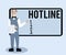 Conceptual hand writing showing Hotline. Business photo text Direct telephone line set up for specific purpose