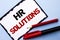 Conceptual hand writing showing Hr Solutions. Business photo text Recruitment Solution Consulting Management Solving Onboarding wr