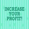 Conceptual hand writing showing Increase Your Profit. Business photo text Make more money Improve business profitability