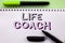 Conceptual hand writing showing Life Coach. Business photo showcasing Mentoring Guiding Career Guidance Encourage Trainer Mentor w