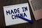 Conceptual hand writing showing Made In China. Business photo text Wholesale Industry Marketplace Global Trade Asian Commerce Open