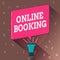 Conceptual hand writing showing Online Booking. Business photo text allows consumers to reserve for activity through the