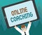 Conceptual hand writing showing Online Coaching. Business photo showcasing Learning from online and internet with the help of a co