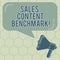 Conceptual hand writing showing Sales Content Benchmark. Business photo text Crafting sales enablement content that converts