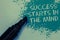 Conceptual hand writing showing Success Starts In The Mind. Business photo showcasing Have positive thoughts accomplish what you w