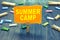 Conceptual hand writing showing Summer Camp. Business photo text Supervised program for kids and teenagers during summertime. Clot