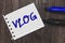 Conceptual hand writing showing Vlog. Business photo text Entertaining multimedia self broadcasting news reporting stories Marker