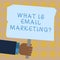 Conceptual hand writing showing What Is Email Marketing. Business photo showcasing Advertising by sending mails newsletters