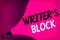 Conceptual hand writing showing Writer S Block. Business photo showcasing Condition of being unable to think of what to write