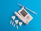 Conceptual idea of insulin resistance syndrome diabetes monitoring with glucose testing kit