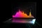 Conceptual illustration of a laptop displaying analytical data with colorful growth charts. Generative AI