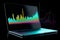 Conceptual illustration of a laptop displaying analytical data with colorful growth charts. Generative AI