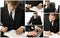 Conceptual image-grid of business photos. Office l