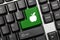 Conceptual keyboard - Green key with apple symbol