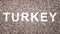 Conceptual large community of people forming the word TURKEY. 3d illustration metaphor for culture, history