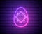 Conceptual Neon Easter icon design with Easter egg and corona virus. poster design for spring 2020 pandemic disease. Vector