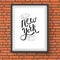 Conceptual New York Texts on a White Frame