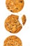 conceptual photo. chocolate chip oatmeal cookies