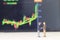 Conceptual Photo, Illustration for Senior Investor Mini Figure Toy Standing 2 businessman Handshaking and watching Running