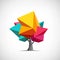 Conceptual polygonal tree. Abstract vector