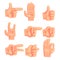 Conceptual Popular Hand Gestures Set Of Realistic Icons With Human Palm Signaling