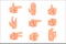 Conceptual Popular Hand Gestures Set Of Realistic Isolated Icons With Human Palm Signaling