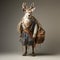 Conceptual Portraiture Of A Deer In Traditional Bavarian Clothing
