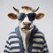 Conceptual Portraiture: A Normcore Cow Wearing Sunglasses