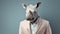 Conceptual Portraiture: Rhino In Pink Coat And Suit