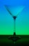 Conceptually illuminated martini glass