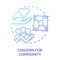 Concern for community blue gradient concept icon