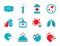 Concern virus element pixel perfect icons set, symbol vectors for medical and hygienic information in crisis disease knowledge des